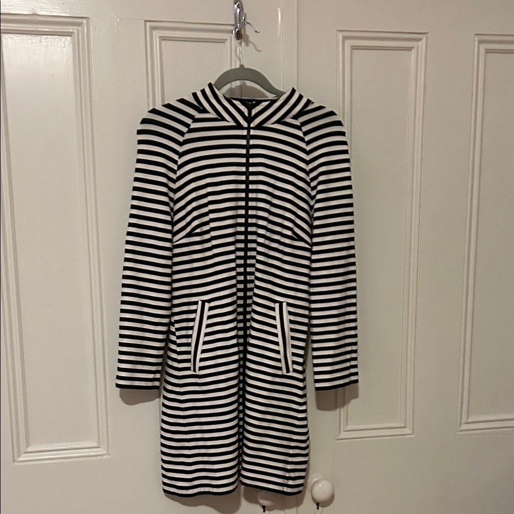 CAbi Black and White Striped Top